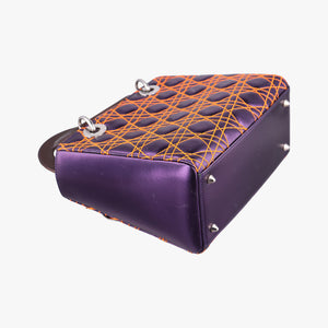 Pre-owned Christian Dior Lady Dior purple×orange Leather shoulderbag | stylenewstar