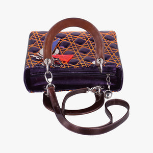 Pre-owned Christian Dior Lady Dior purple×orange Leather shoulderbag | stylenewstar