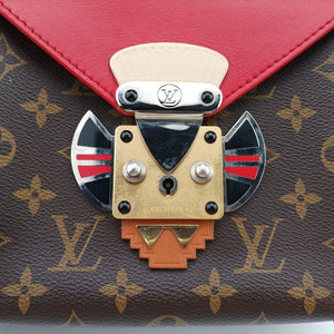 Pre-owned Louis Vuitton TRIBAL MASK Brown Monogram canvas×leather M50129 shoulderbag | stylenewstar