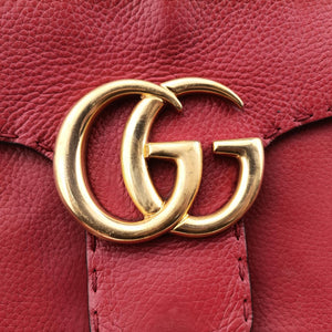 Pre-owned Gucci GG Marmont Red Leather 421890 shoulderbag | stylenewstar