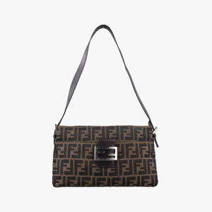 Secondhand Fendi Zucca pattern Brown canvas×leather 214526 shoulderbag | stylenewstar