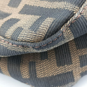 Secondhand Fendi Zucca pattern Brown canvas×leather 214526 shoulderbag | stylenewstar