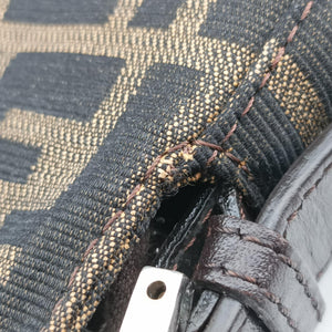 Secondhand Fendi Zucca pattern Brown canvas×leather 214526 shoulderbag | stylenewstar