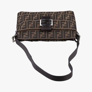 Secondhand Fendi Zucca pattern Brown canvas×leather 214526 shoulderbag | stylenewstar