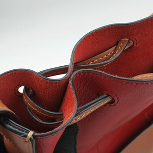 Pre-owned Loewe balloon Red x Brown leather shoulderbag | stylenewstar