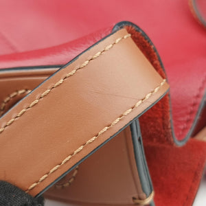 Pre-owned Loewe balloon Red x Brown leather shoulderbag | stylenewstar