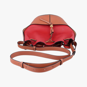 Pre-owned Loewe balloon Red x Brown leather shoulderbag | stylenewstar