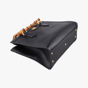 Pre-owned Gucci Bamboo Black Leather 660195 shoulderbag | stylenewstar