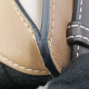Secondhand Loewe Hammock Gray × Beige × Brown Leather shoulderbag | stylenewstar