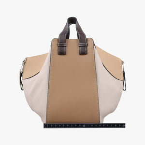 Secondhand Loewe Hammock Gray × Beige × Brown Leather shoulderbag | stylenewstar