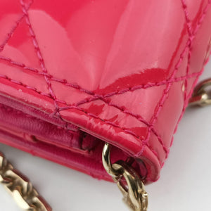 Pre-owned Christian Dior Lady Dior cannage Red Patent shoulderbag | stylenewstar