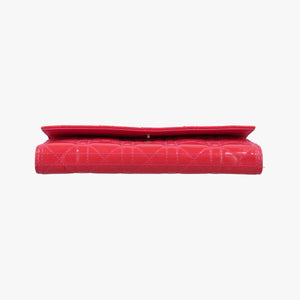 Pre-owned Christian Dior Lady Dior cannage Red Patent shoulderbag | stylenewstar