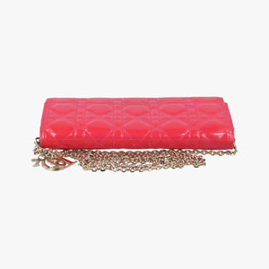 Pre-owned Christian Dior Lady Dior cannage Red Patent shoulderbag | stylenewstar