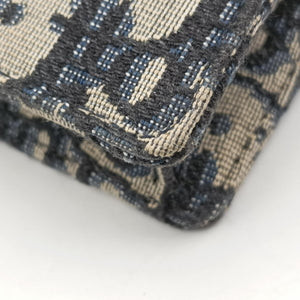 Pre-owned Christian Dior Saddle Navy jacquard×Leather bum bag/waist bag | stylenewstar