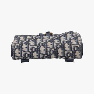 Pre-owned Christian Dior Saddle Navy jacquard×Leather bum bag/waist bag | stylenewstar
