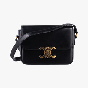 Pre-owned Celine Triomphe Black Leather shoulderbag | stylenewstar