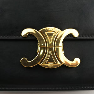 Pre-owned Celine Triomphe Black Leather shoulderbag | stylenewstar