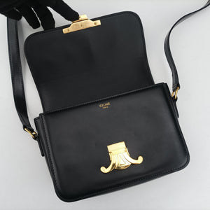 Pre-owned Celine Triomphe Black Leather shoulderbag | stylenewstar