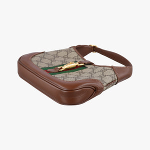 Pre-owned Gucci Jackie 1961 GG Supreme Brown PVC coated canvas×Leather 637092 shoulderbag | stylenewstar