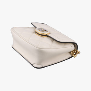 Pre-owned Gucci Mini Deco White Leather 741457 520981 shoulderbag | stylenewstar