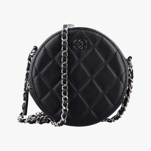 Pre-owned Chanel Matelasse Round Black lambskin AP0245 shoulderbag | stylenewstar