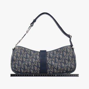 Pre-owned Christian Dior Trotter Navy Jacquard shoulderbag | stylenewstar