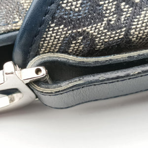 Pre-owned Christian Dior Trotter Navy Jacquard shoulderbag | stylenewstar