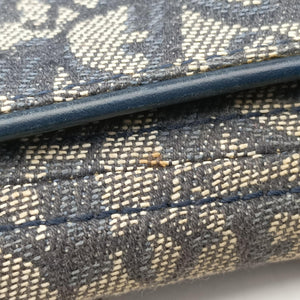 Pre-owned Christian Dior Trotter Navy Jacquard shoulderbag | stylenewstar