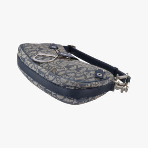Pre-owned Christian Dior Trotter Navy Jacquard shoulderbag | stylenewstar