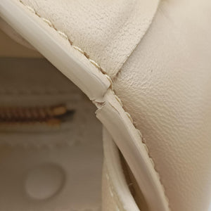 Pre-owned Bottega Veneta Padded CASSETTE Beige lambskin shoulderbag | stylenewstar