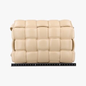 Pre-owned Bottega Veneta Padded CASSETTE Beige lambskin shoulderbag | stylenewstar