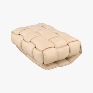Pre-owned Bottega Veneta Padded CASSETTE Beige lambskin shoulderbag | stylenewstar