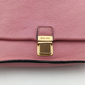 Pre-owned Miu Miu Madras Pink Leather shoulderbag | stylenewstar