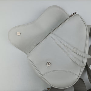 Vintage Christian Dior Saddle White leather shoulderbag | stylenewstar
