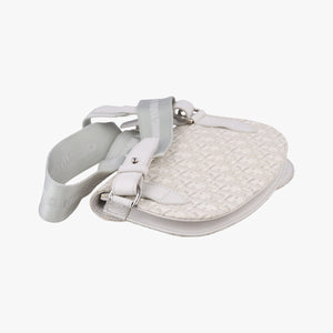 Pre-owned Christian Dior Saddle White Jacquard × Leather bum bag/waist bag | stylenewstar