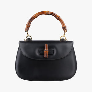 Pre-owned Gucci Bamboo Black Leather 000.12 handbag | stylenewstar