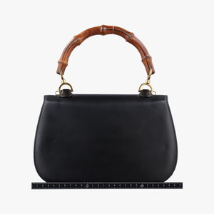 Pre-owned Gucci Bamboo Black Leather 000.12 handbag | stylenewstar