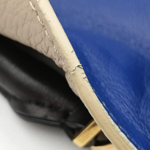Vintage Celine Trapeze Beige×black×blue Suede × leather shoulderbag | stylenewstar