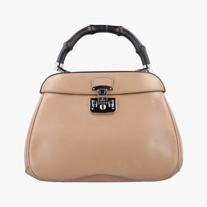 Pre-owned Gucci Bamboo Beige leather 331830 handbag | stylenewstar