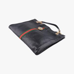 Vintage Gucci Rajah Black Leather 537219 shoulderbag | stylenewstar