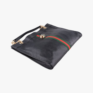Vintage Gucci Rajah Black Leather 537219 shoulderbag | stylenewstar