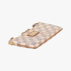 Pre-owned Louis Vuitton Pochette Mila MM AZUR Damier Canvas N60027 handbag | stylenewstar
