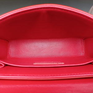 Pre-owned Christian Dior 30 MONTAIGNE Red Leather shoulderbag | stylenewstar