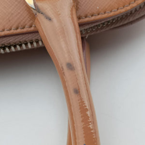 Pre-owned Prada Promenade Beige SAFFIANO patent BN2567 handbag | stylenewstar