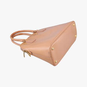 Pre-owned Prada Promenade Beige SAFFIANO patent BN2567 handbag | stylenewstar