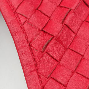 Pre-owned Bottega Veneta Intrecciato Red lambskin handbag | stylenewstar