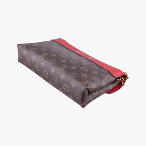 Secondhand Louis Vuitton PALLAS Chain Brown×CERISE Monogram Canvas×calf leather M41201 shoulderbag | stylenewstar