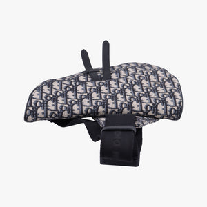 Secondhand Christian Dior Saddlebags Gray×Navy×Black Jacquard×Leather shoulderbag | stylenewstar