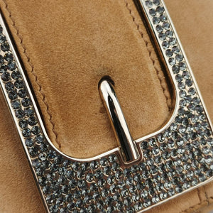 Pre-owned Gucci Romy Beige Suede 167738 clutchbag | stylenewstar
