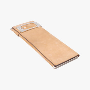 Pre-owned Gucci Romy Beige Suede 167738 clutchbag | stylenewstar